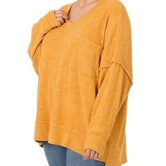 Zenana Brushed Hacci Drop Shoulder Cropped Hoodie main image 1